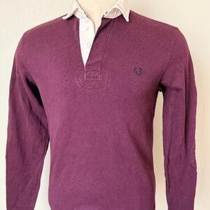 Fred Perry Mens Deep Burgundy Long Sleeve Polo XS